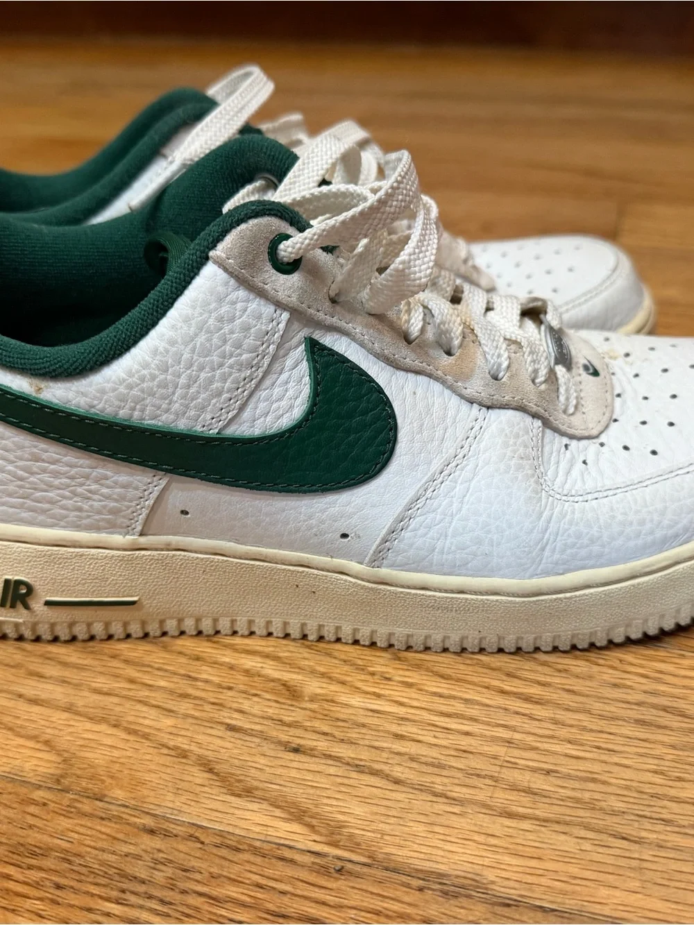 White and Green Nike Air